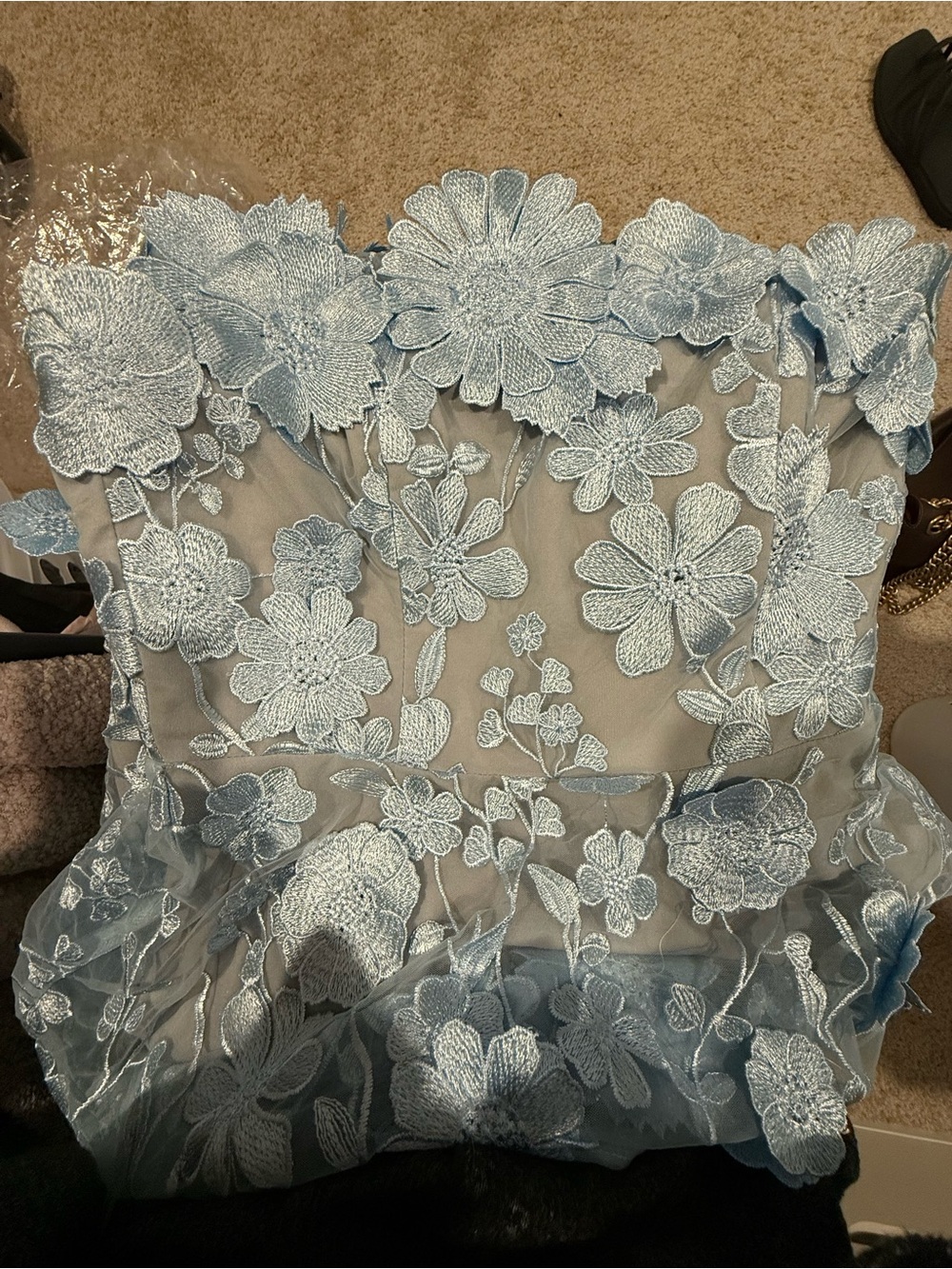 Elliatt Selene Maxi Tiered 3D Dress In Blue - Picture 6 of 6